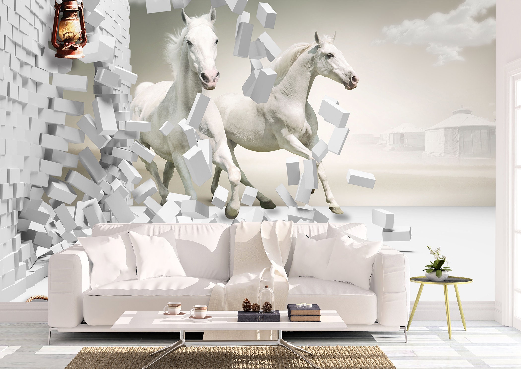 3D Horses Wall Mural Wallpaper Wall Art Peel & Stick Self - Etsy UK 3D Horses Wall Mural Wallpaper Wall Art Peel & Stick Self - Etsy UK