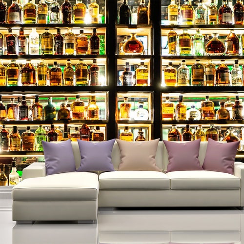 Deluxe Alcohol Bar Wall Mural Photo Wallpaper UV Print Decal Etsy