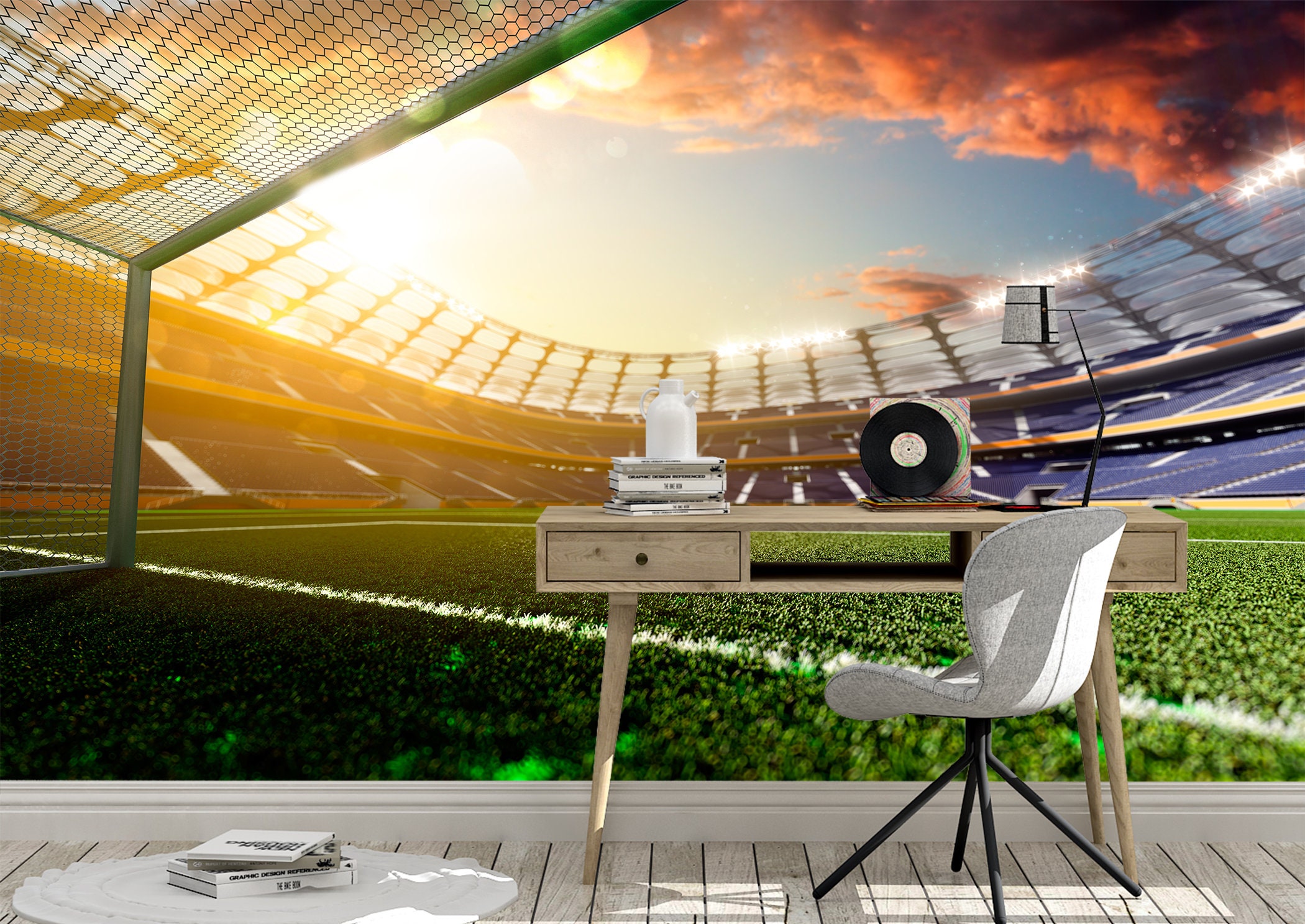 Stadium Soccer in Day Wall Mural Photo Wallpaper UV Print Etsy UK