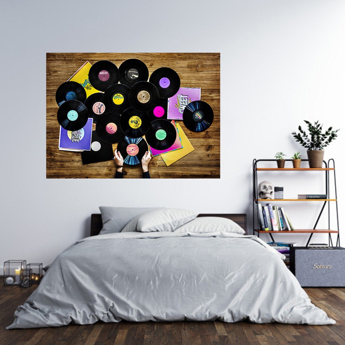 Wall Sticker Vinyl Music Discs Theme Poster Self Adhesive Art | Etsy
