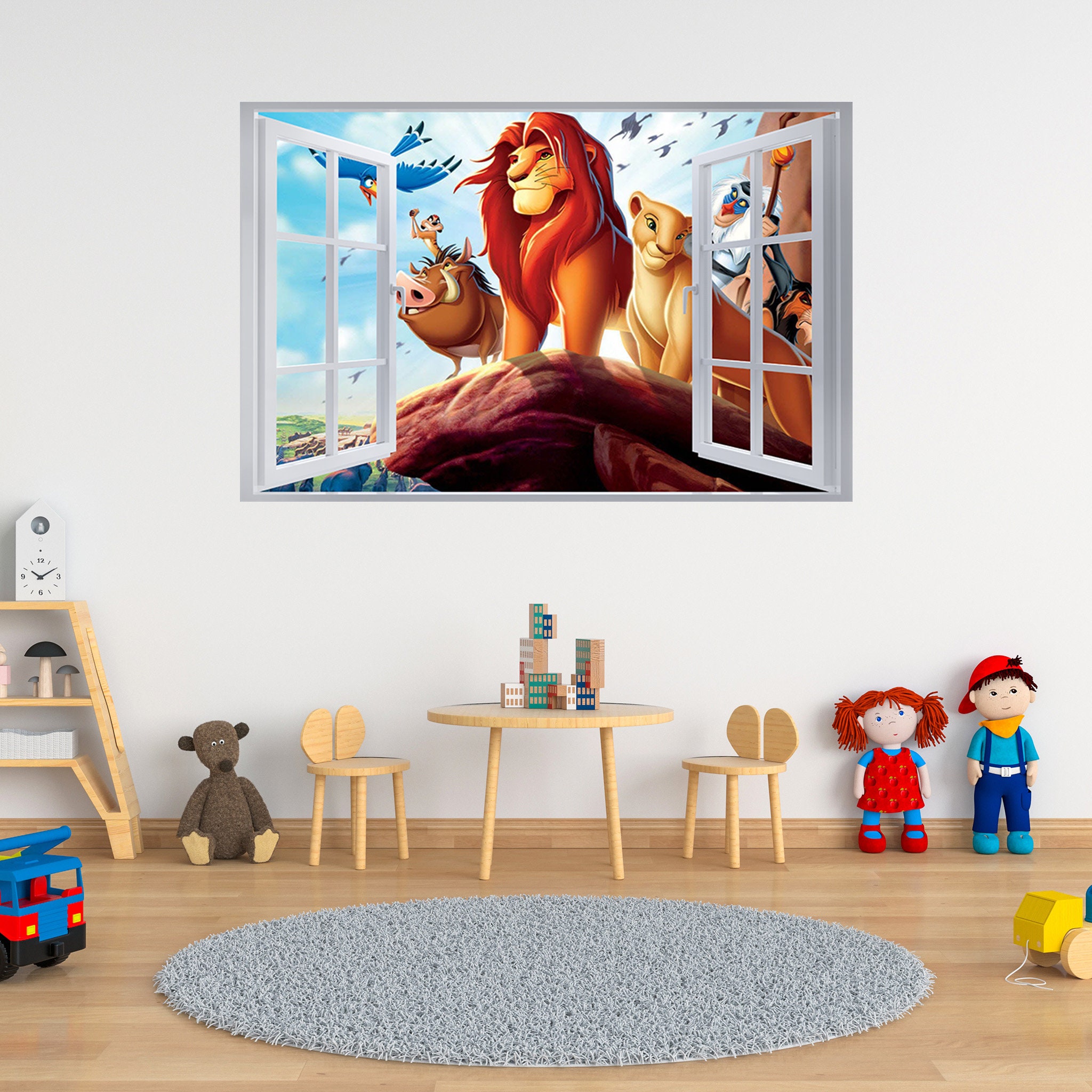 Wall Sticker The Lion King Wall Stickers 3D Window Effect Art Etsy