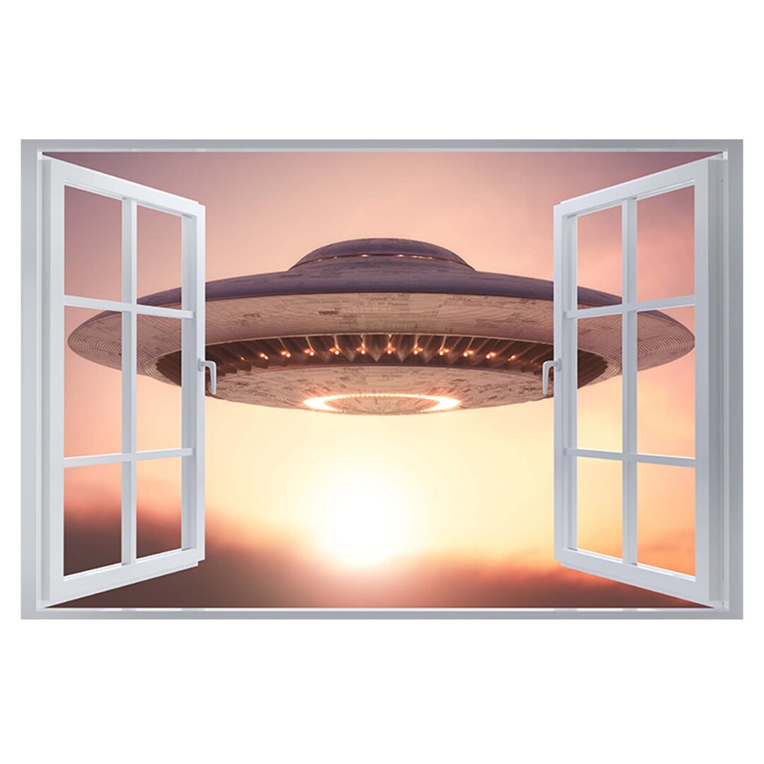 Wall Sticker Aliens Cosmos Universe 3D Window Effect Self Adhesive ...