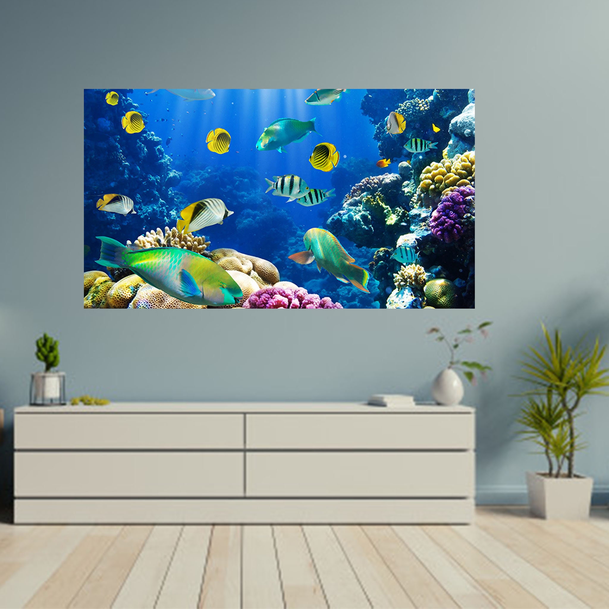 Wall Sticker Aquarium Sea Life Fish Theme Poster Self Adhesive | Etsy