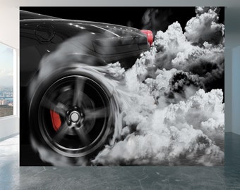 Supercar Wallpapers: Self-Adhesive PVC, Modern Automotive Wall Murals for Bedroom and Home Decor