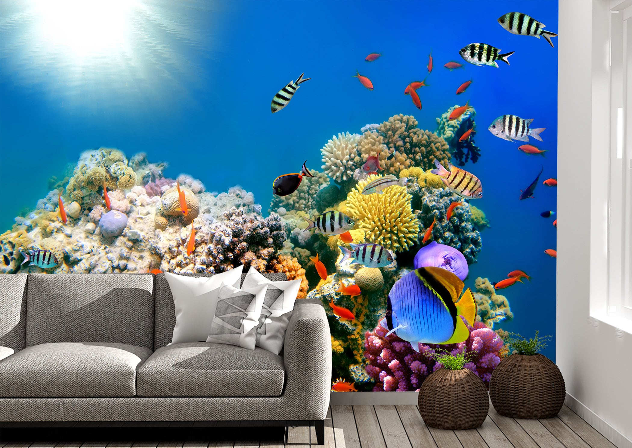 Underwater Life Wall Mural Wallpaper Wall Art Peel & Stick Etsy UK