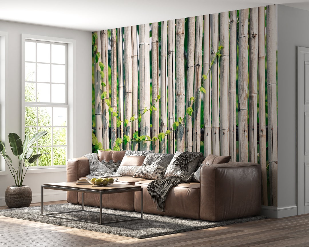 Natural Bamboo Wallpaper Self Adhesive Nature Wall Decor Etsy