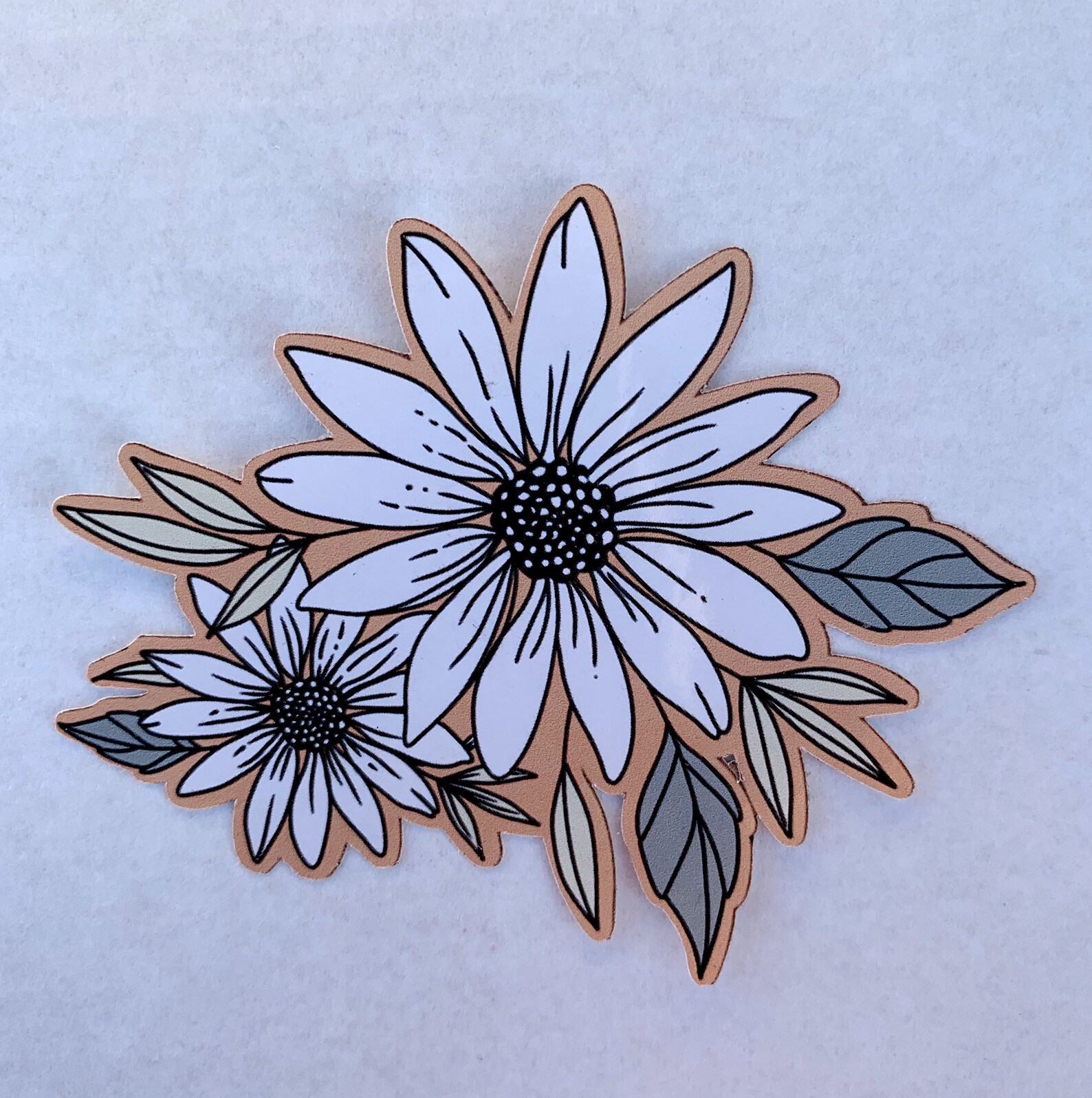 White Flower Sticker 2.75x3.5 in. Laptop Sticker Etsy