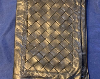Vintage Purse / HandMade Leather Purse / Handmade Clutch / Black Evening Bag / Evening Purse / Black Leather Purse / Leather Clutch
