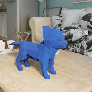 ANIMAL PAPERCRAFT - 3D Chihuahua Dog - PDF printable Template, low poly staue diy craft, make your own room decoration, home decor sculpture