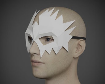 VOGEL-HELDEN-MASKE Papercraft, diy Tierkostüm, druckbare Vorlage, Papierhandwerk für Erwachsene, sexy Halloween-Kostüm, Low-Poly-Maske, Maskerade-Maske