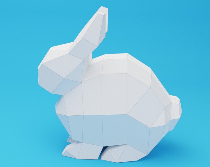 Bunny Papercraft 3D DIY Low Poly Paper Crafts Easter Rabbit Decor Model ...