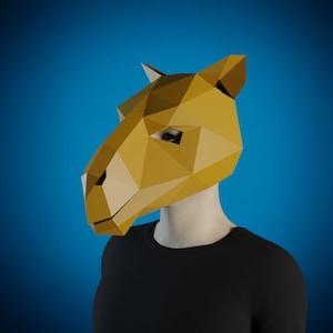 CAMEL PAPERCRAFT modello 3D, fai da te, crea la tua MASCHERA di carta per animali, costume di Halloween, maschera in maschera per uomo