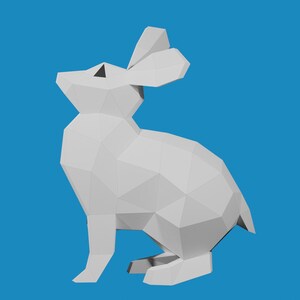 PAPERCRAFT RABBIT TEMPLATE, diy 3d paper craft, pdf downloadabe pattern, art animal crafts, halloween props, bunny home decoration statue