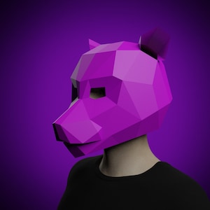 PANTHER MASK PAPERCRAFT plantilla 3d, manualidades para adultos diy, haz tu propio disfraz de Animal Paper, puma, mascara felina, Mascarada, mascara de cartas halloween