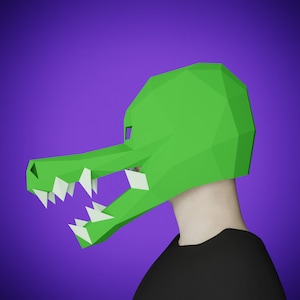 MASK PAPERCRAFT CROCODRILE, (easy Version) 3D Diy Adult Paper Craft ...