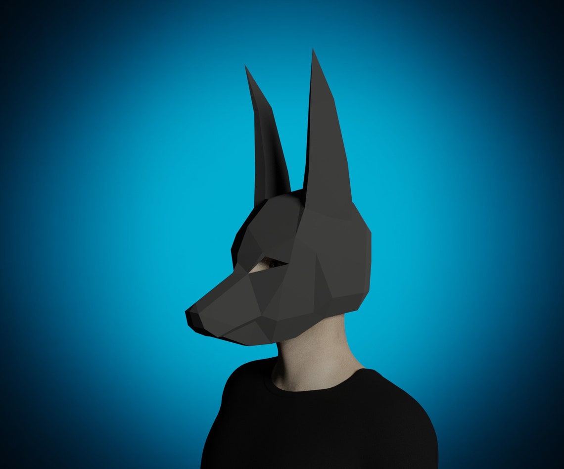 ANUBIS MASK PAPERCRAFT diy adult masquerade mask 3d paper | Etsy