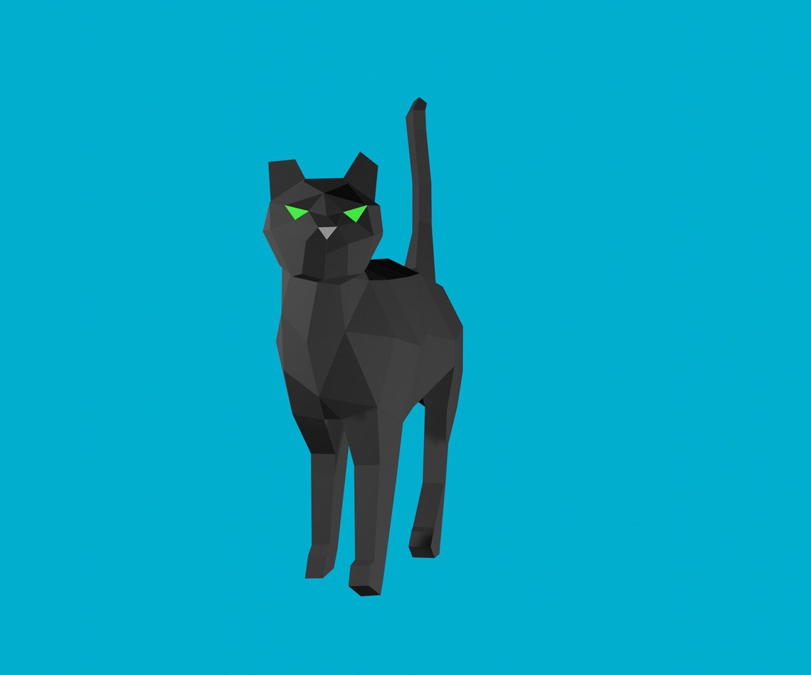 PAPERCRAFT CAT 3D Printable template PDF Art Craft | Etsy