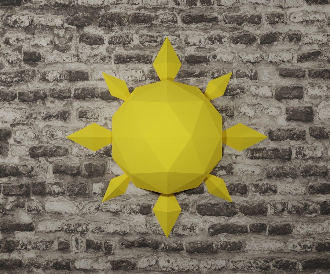 Pdf PAPERCRAFT 3D WALL DECOR Sun - Star, Printable Pdf Template Pattern ...