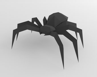 SPIDER PAPERCRAFT Template, diy 3D paper craft, pdf downloadabe pattern, XXL animal craft halloween props, tarantula home decoration statue