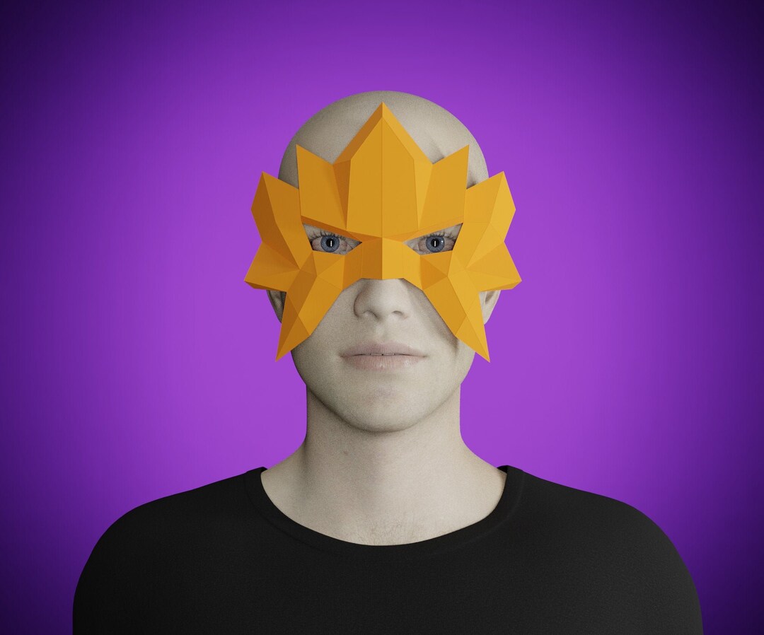 Star Warrior Half Mask, PAPERCRAFT 3d Template, Diy Adult Craft, Make