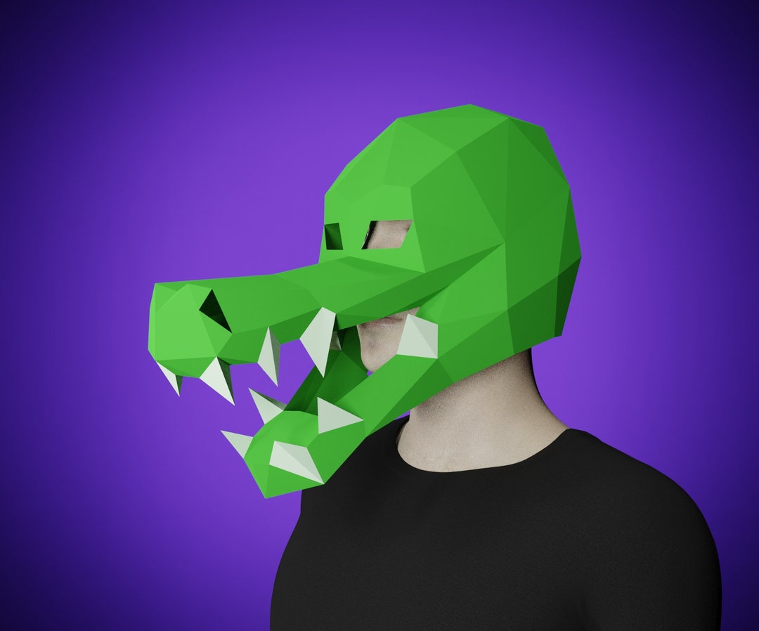 MASK PAPERCRAFT CROCODRILE, (easy Version) 3D Diy Adult Paper Craft ...