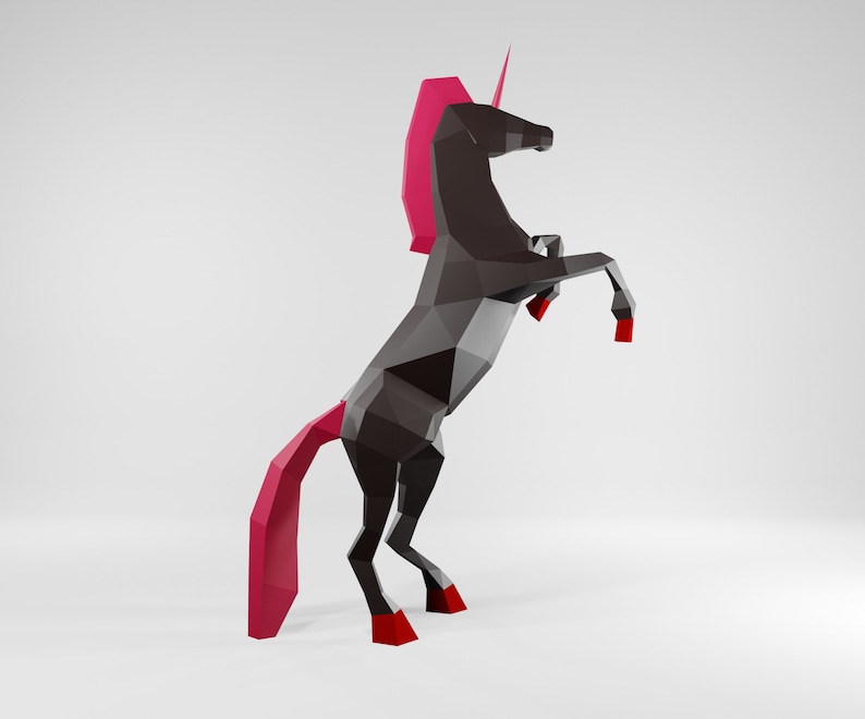 xxl unicorn papercraft template diy 3d paper craft pdf etsy