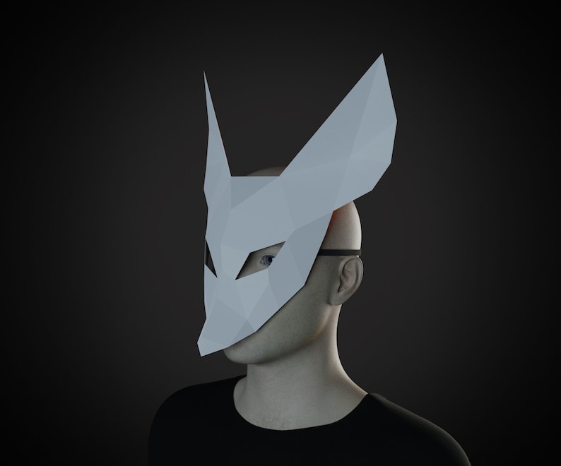 FOX PAPERCRAFT MASK 3D template, diy adult craft, make your own animal Paper costume, halloween/ masquerade 