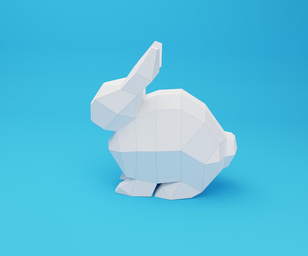 BUNNY PAPERCRAFT TEMPLATE, Diy 3d Paper Craft, Pdf Downloadabe Pattern ...
