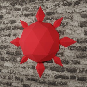 Pdf PAPERCRAFT 3D WALL DECOR Sun - Star, Printable Pdf Template Pattern ...