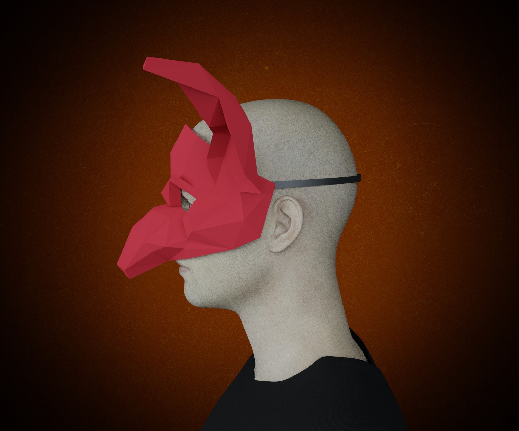 Goblin Half-mask PAPERCRAFT 3d, DIY Masquerade Mask for Men, Pdf ...