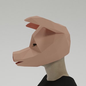 3D PAPERCRAFT PIG MASK Template Pdf, Animal Diy Craft - Printable ...