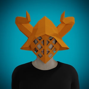 Casco de gladiador PAPERCRAFT MASK 3D TEMPLATE, disfraz de guerrero romano diy para halloween, casco pepakura, planes de artesanía cosplay, máscara para hombres