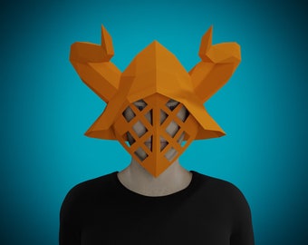 Gladiator  Helmet PAPERCRAFT MASK 3D TEMPLATE, diy roman warrior costume for halloween, pepakura helmet, cosplay craft plans, mask for men