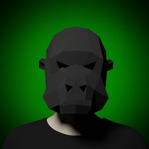 GORILLA MASK PAPERCRAFT Template Pdf , animal mask adult paper craft, scary mask, halloween costume, monkey mask,