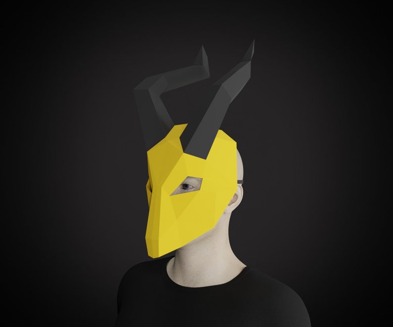 killmonger polygon paper craft mask costume, printable template PDF pattern Papercraft MASK 3D pepakura mask lowpoly DIY adult crafts