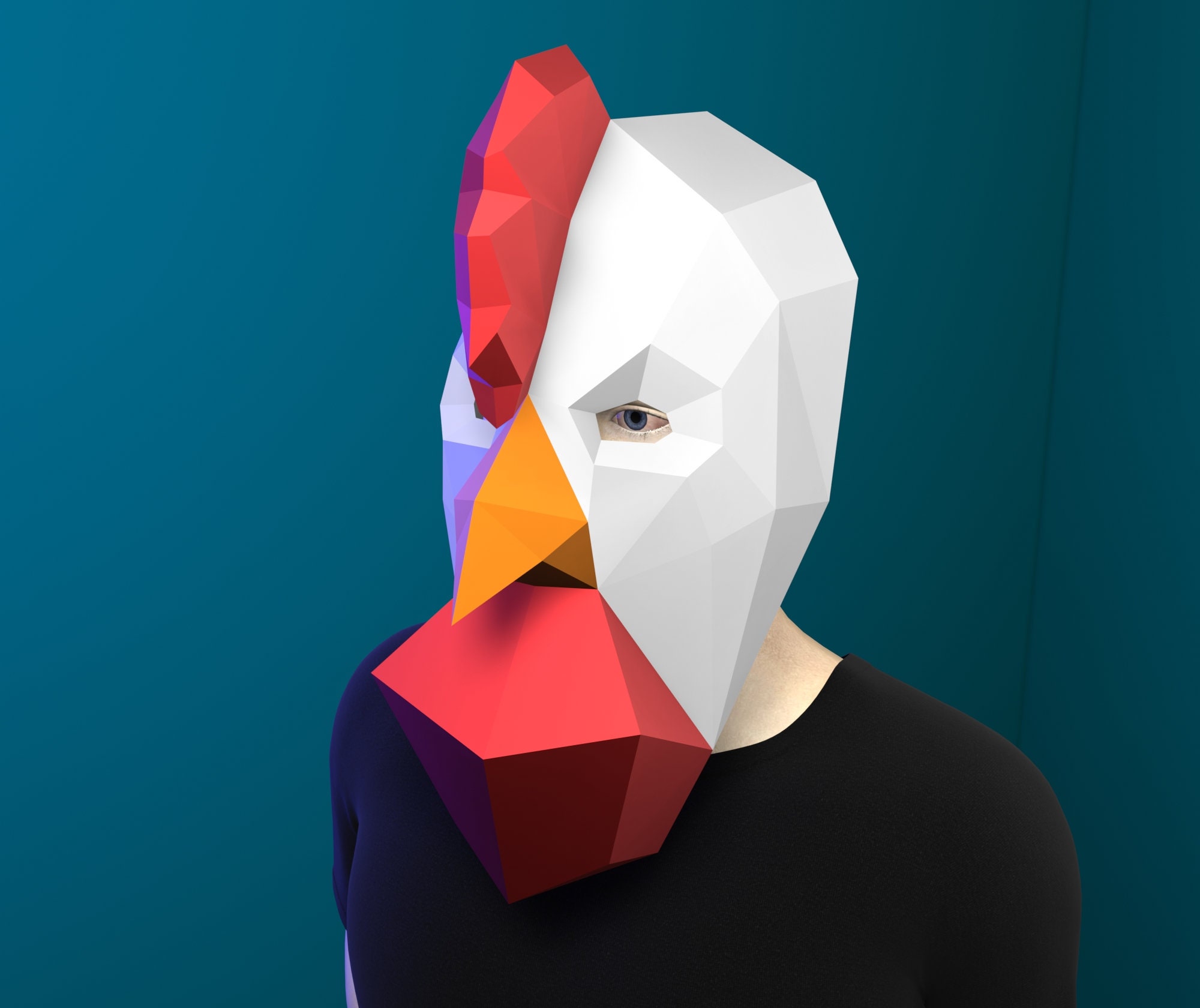 PAPERCRAFT ANIMAL Mask - Chicken Bird 3D, Easy Diy Adult Paper ...