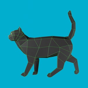 PAPERCRAFT CAT 3D - Printable Template PDF - Art Craft Animal, Paper ...