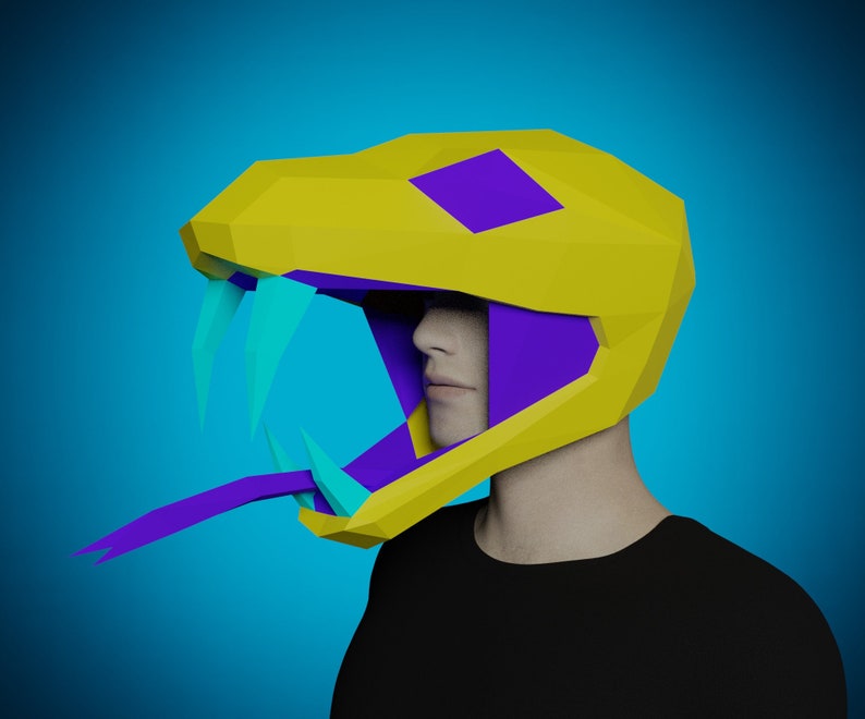SNAKE MASK PAPERCRAFT- 3D Serpent Costume, Printable Diy Template Pdf ...