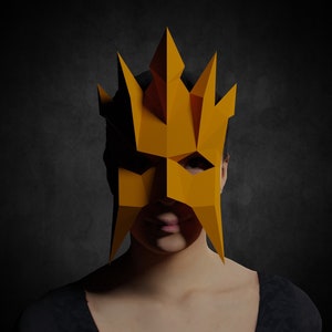 Princess masquerade PAPERCRAFT MASK TEMPLATE, pdf printable pattern, 3d paper craft halloween sexy costume, diy carnival cosplay