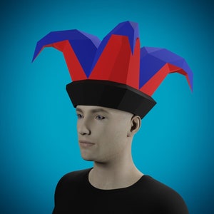 Gorro PAPERCRAFT JESTER, DISFRAZ diy, Disfraces de halloween fáciles para adultos, disfraz para chicos, para hombres, fiesta de disfraces, cosplay, manualidad con carton