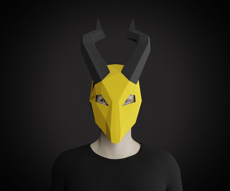 killmonger polygon paper craft mask costume, printable template PDF pattern Papercraft MASK 3D pepakura mask lowpoly DIY adult crafts