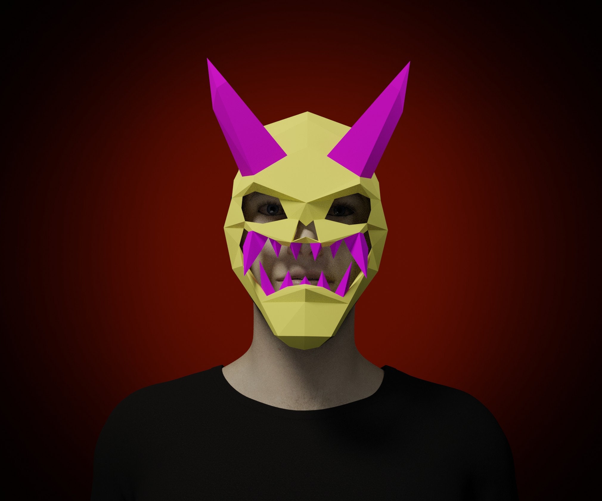 Neon Demon MASK PAPERCRAFT 3D, Printable TEMPLATE Pdf, Easy Diy Craft ...