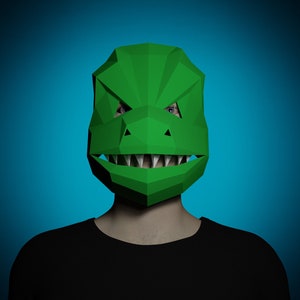 3D PAPERCRAFT MASK Reptilian animal croc Pdf printable pattern template, halloween costume -make your own DIY adult craft masquerade mask
