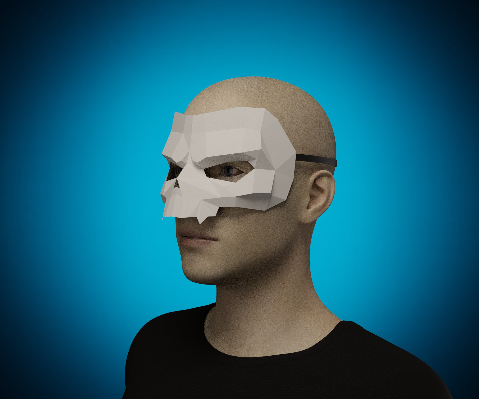 Half MASK PAPERCRAFT -vampire SKULL 3D Diy Adult Paper Craft Pattern ...