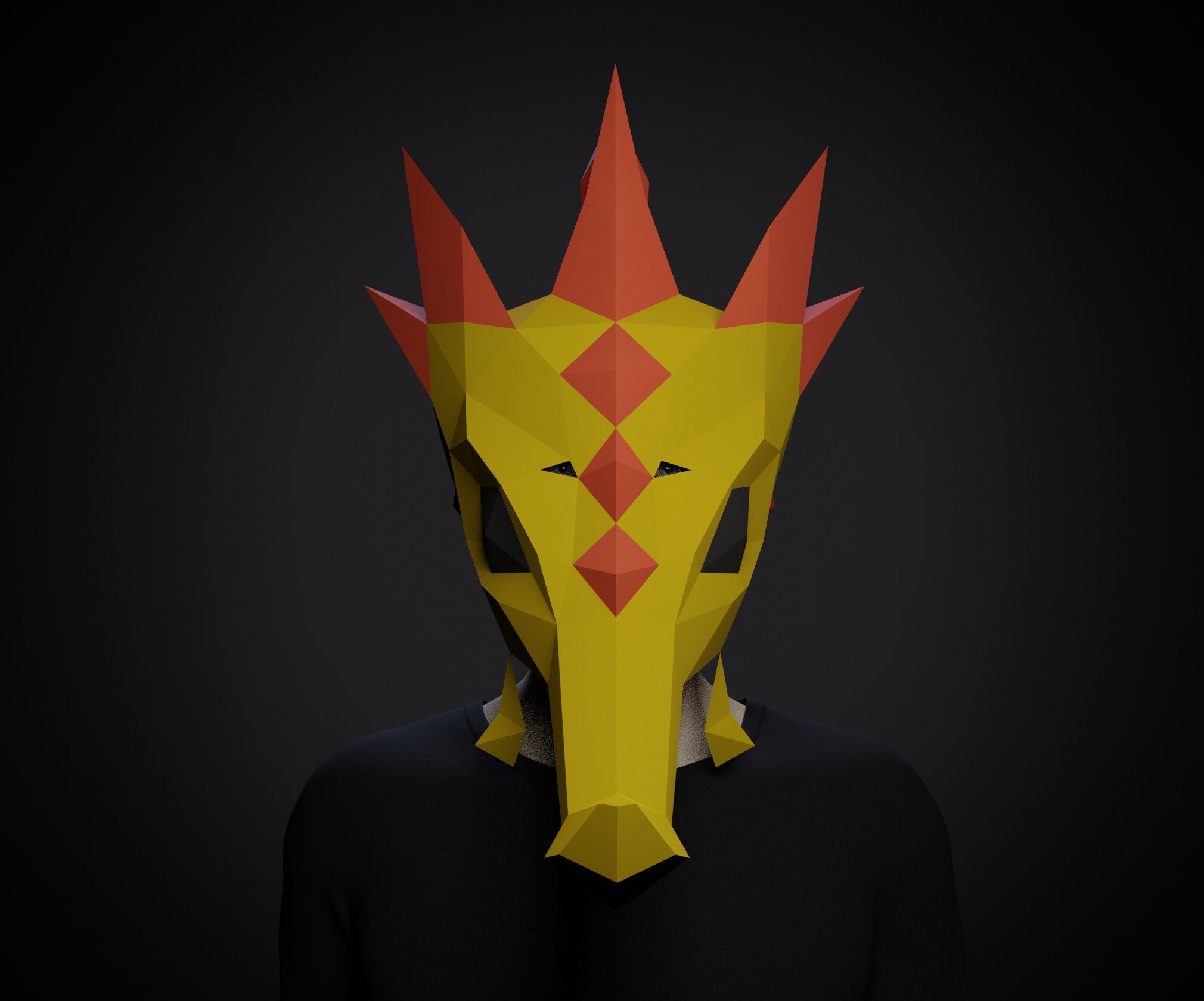 SEAHORSE MASK PAPERCRAFT 3d paper craft mask template pdf Etsy