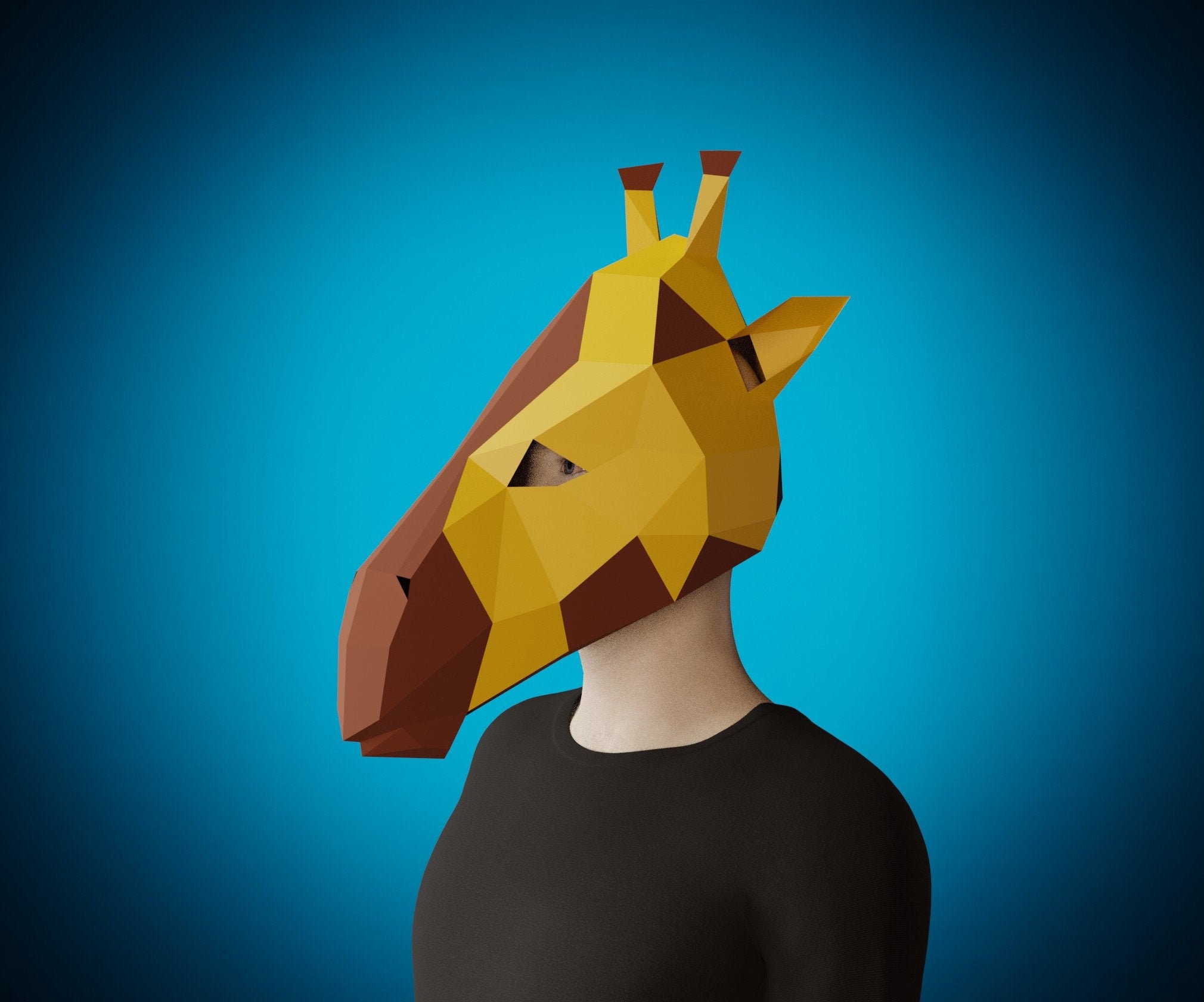 Giraffe MASK Papercraft Template Pdf DIY 3D ANIMAL Mask Adult Giraffe MASK Papercraft Template Pdf DIY 3D ANIMAL Mask Adult