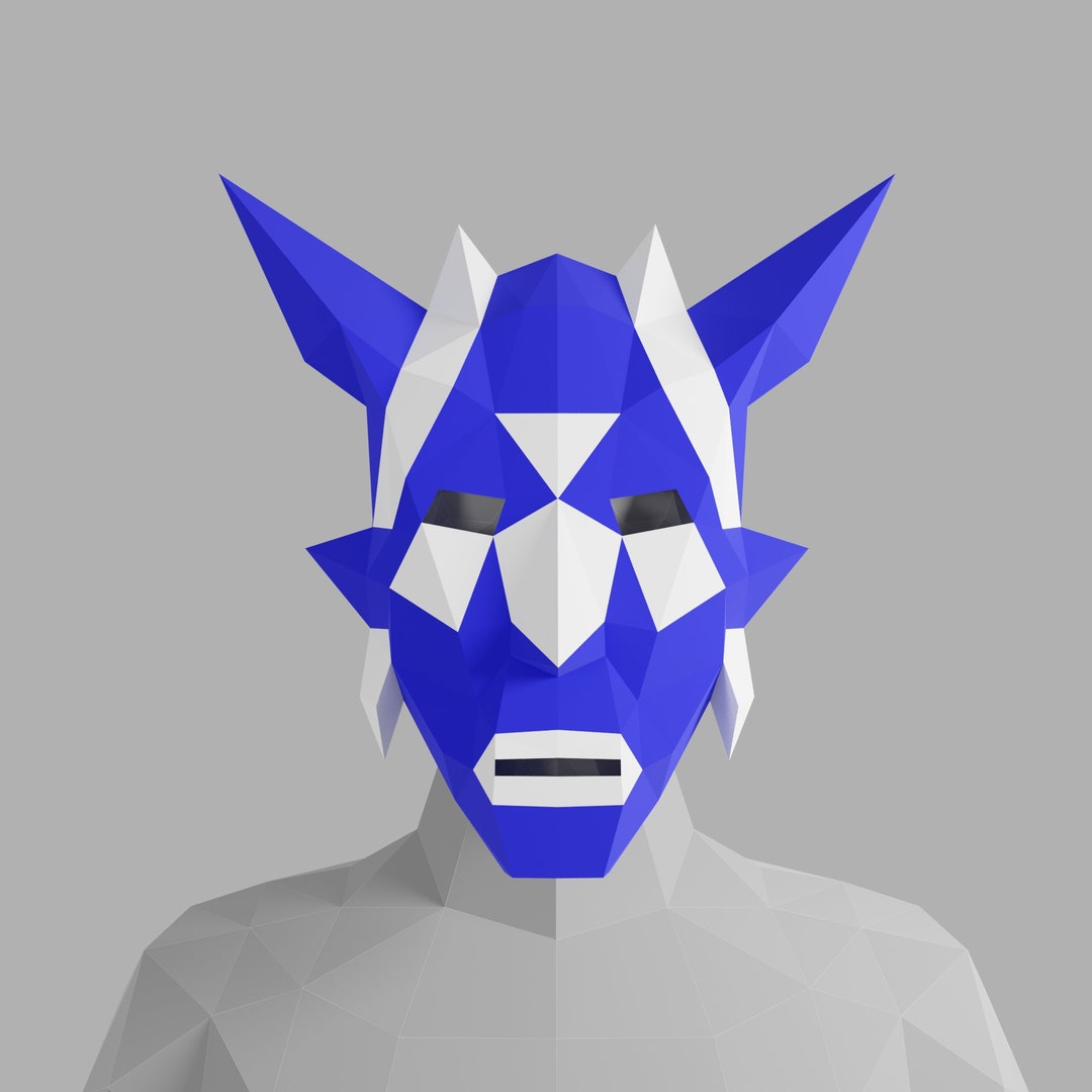 Tribal PAPERCRAFT MASK PDF Pattern, 3D Costume, Printable Diy Template