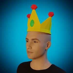PAPERCRAFT CROWN, diy king COSTUME, Disfraces de halloween fáciles para adultos, disfraces para chicos, para hombres, fiesta de disfraces, cosplay, artesanía de cartón