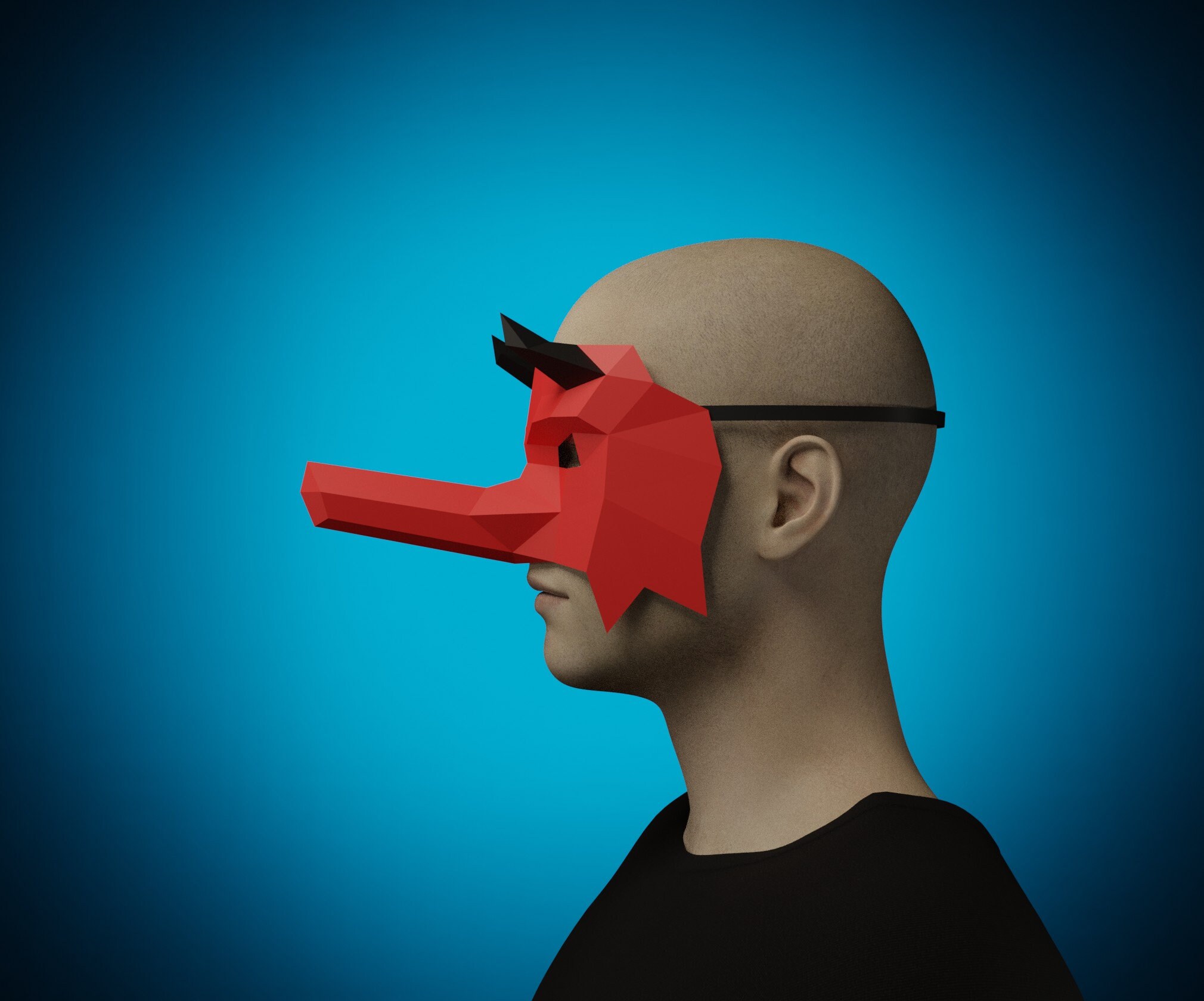 Devil Half-mask PAPERCRAFT 3d, DIY Masquerade Ball Mask for Men, Pdf ...