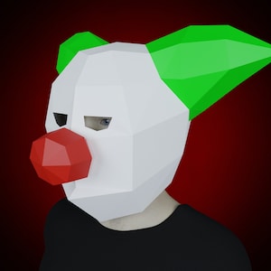 Papercraft MASK 3D - Creepy Clown, printable template PDF pattern ~ DIY adult crafts